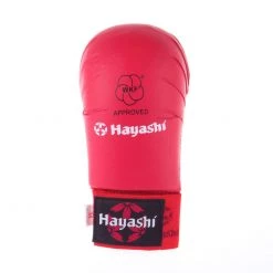 Hayashi WKF Open-Hand Karate Fist Protection Gloves - Red, 237-4