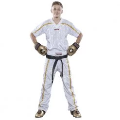 TopTen Top Ten White White Mesh Uniform 1605 Model - White/gold, 1605-10