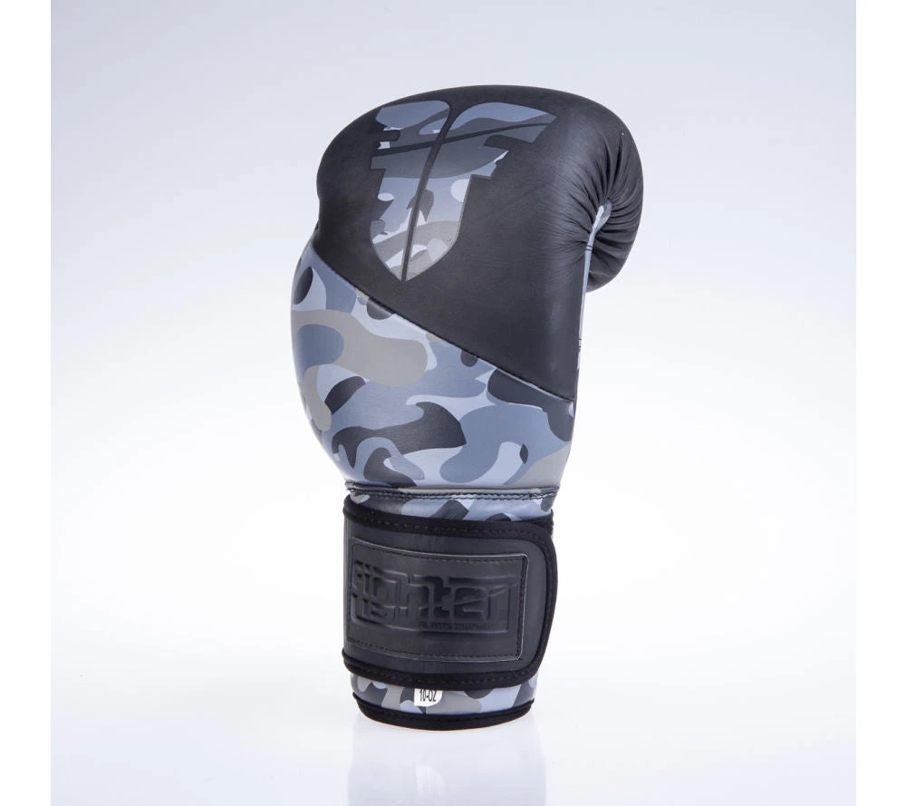 Fighter SPLIT Boxing Gloves - Black/camo, FBG-001BBL 12 Fighter SPLIT Boxing Gloves - Black/camo, FBG-001BBL