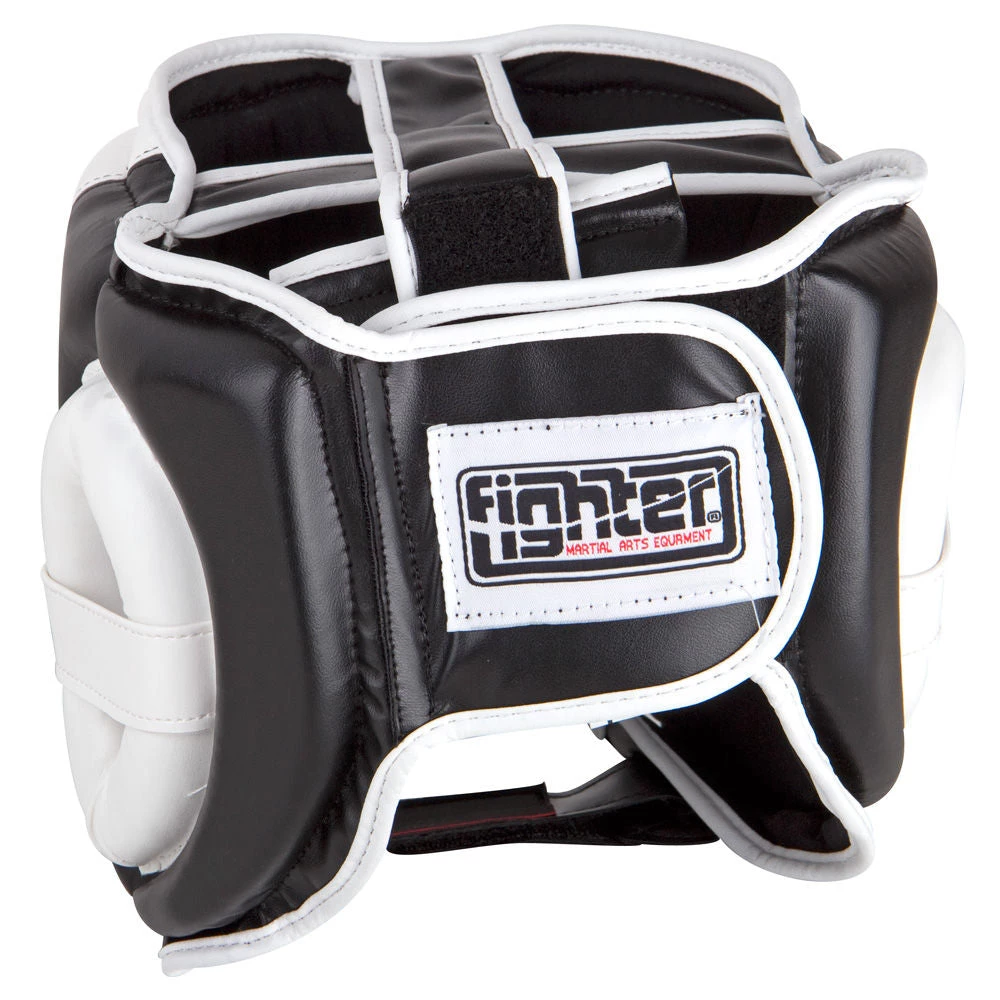 Fighter PU Black / White Sparring Headguard, JE-2796 PROTECTION 5 Fighter PU Black / White Sparring Headguard, JE-2796 PROTECTION