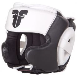 Fighter PU Black / White Sparring Headguard, JE-2796 PROTECTION