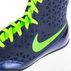 Nike KO Boxing Shoes - Navy Blue/eletric Green, 839421-413