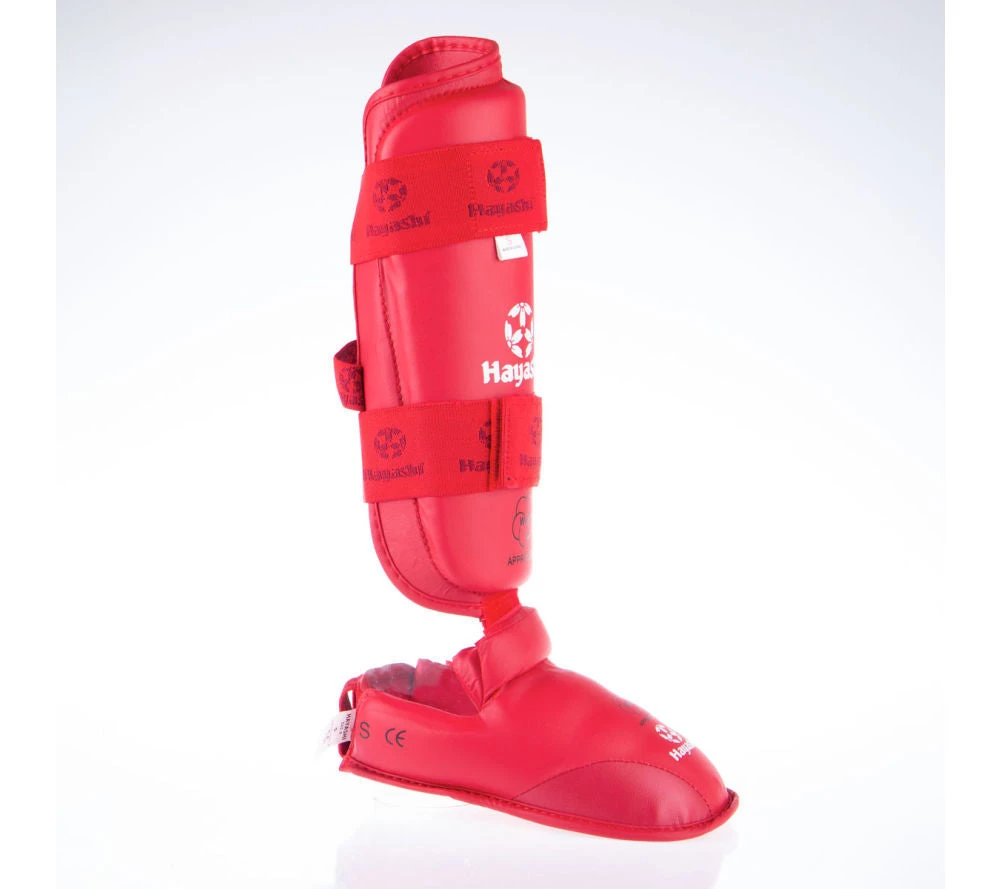 Hayashi WKF Foot And Shin Protection - Red, 343-4 6 Hayashi WKF Foot And Shin Protection - Red, 343-4