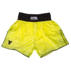 Fighter Thai Shorts Bangkok Plain - Neon Yellow/black, FP08 APPAREL