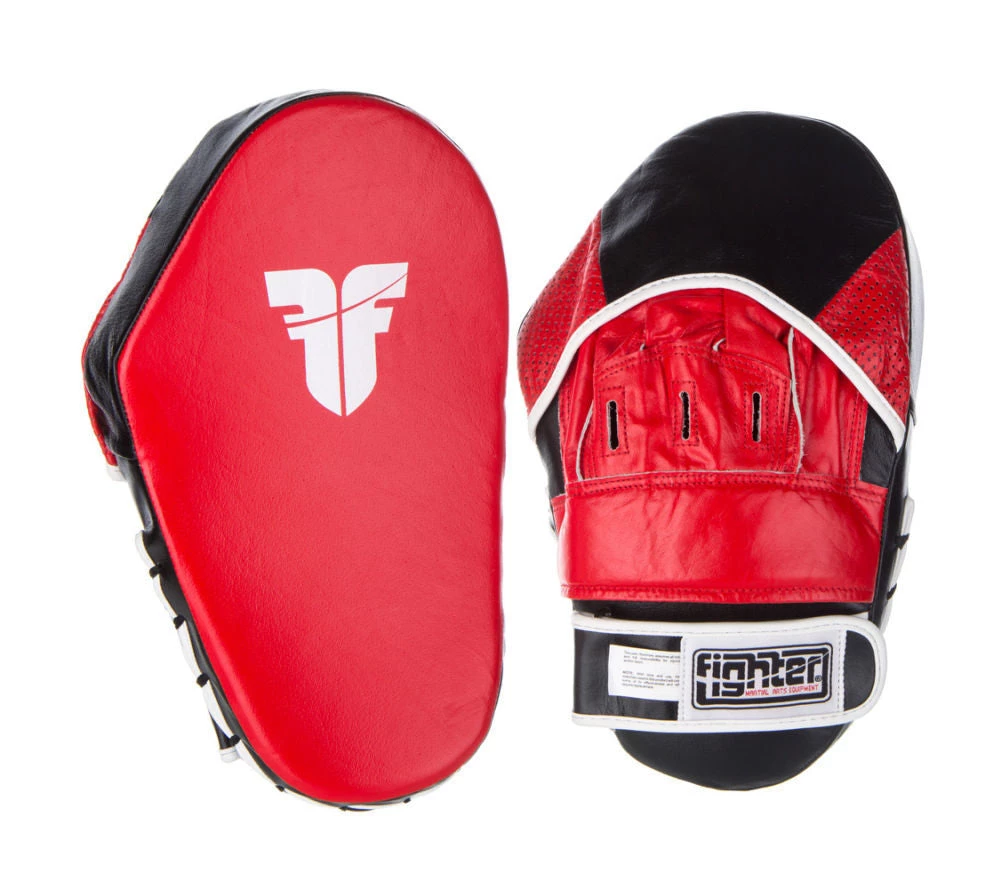 TRAINING Fighter Focus Mitts - Leather Long - Red/white/black, JE-540 3 TRAINING Fighter Focus Mitts - Leather Long - Red/white/black, JE-540