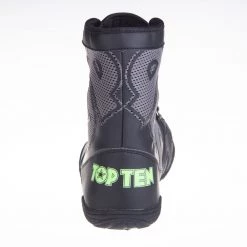 TopTen Boxing Shoes - Black/Grey Mid-Top With Lockdown Strap, 1172-1 OFFERS