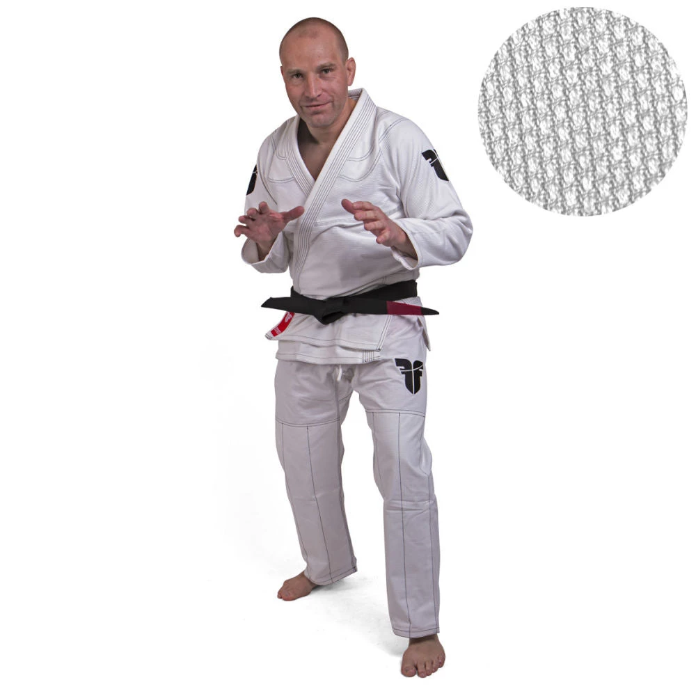 Fighter BJJ Gi Pearl Weave Uniform - White, BJJBW-08 UNIFORMS 3 Fighter BJJ Gi Pearl Weave Uniform - White, BJJBW-08 UNIFORMS