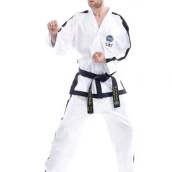 TopTen UNIFORMS TOP TEN ITF Taekwon-do Instructor Uniform - Premium Gold Dobok - White/Black, 16782-1