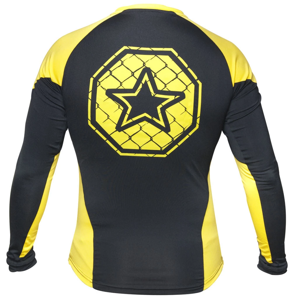 TopTen MMA OFFERS TOP TEN Rash Guard Long Sleeve - Black/yellow, 1412-9 4 TopTen MMA OFFERS TOP TEN Rash Guard Long Sleeve - Black/yellow, 1412-9