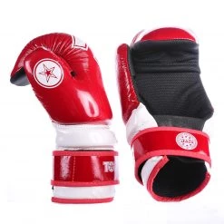 TopTen TOP TEN WAKO Glossy Red/White Pointfighter Open-Hand Gloves, 21656-4