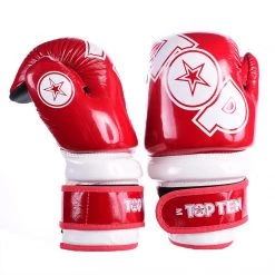 TopTen TOP TEN WAKO Glossy Red/White Pointfighter Open-Hand Gloves, 21656-4