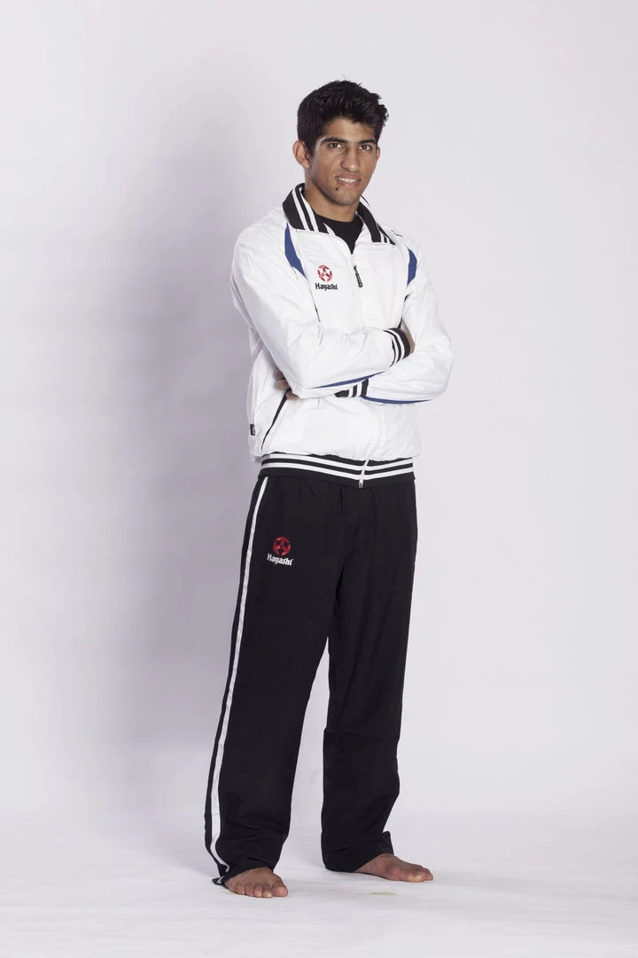 Hayashi Polyester Tracksuit - White/blue/black APPAREL 2 Hayashi Polyester Tracksuit - White/blue/black APPAREL