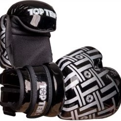 TopTen TOP TEN Glossy Black/White Prism Pointfighter Open-Hand Gloves