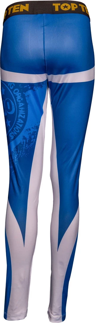 Fighters Inc. - Martial Arts Equipment Top Ten Workout Leggings WAKO - Blue 4 Fighters Inc. - Martial Arts Equipment Top Ten Workout Leggings WAKO - Blue