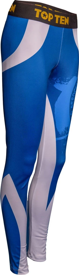Fighters Inc. - Martial Arts Equipment Top Ten Workout Leggings WAKO - Blue 5 Fighters Inc. - Martial Arts Equipment Top Ten Workout Leggings WAKO - Blue